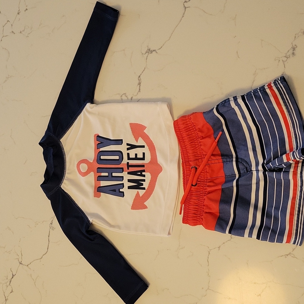 6M Baby Boy, 2-piece Bathing Suit. UPF 50+, Carter's Just One You!